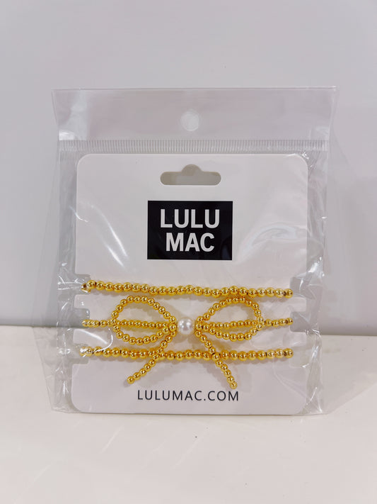 Bow Bracelet Stack- Gold