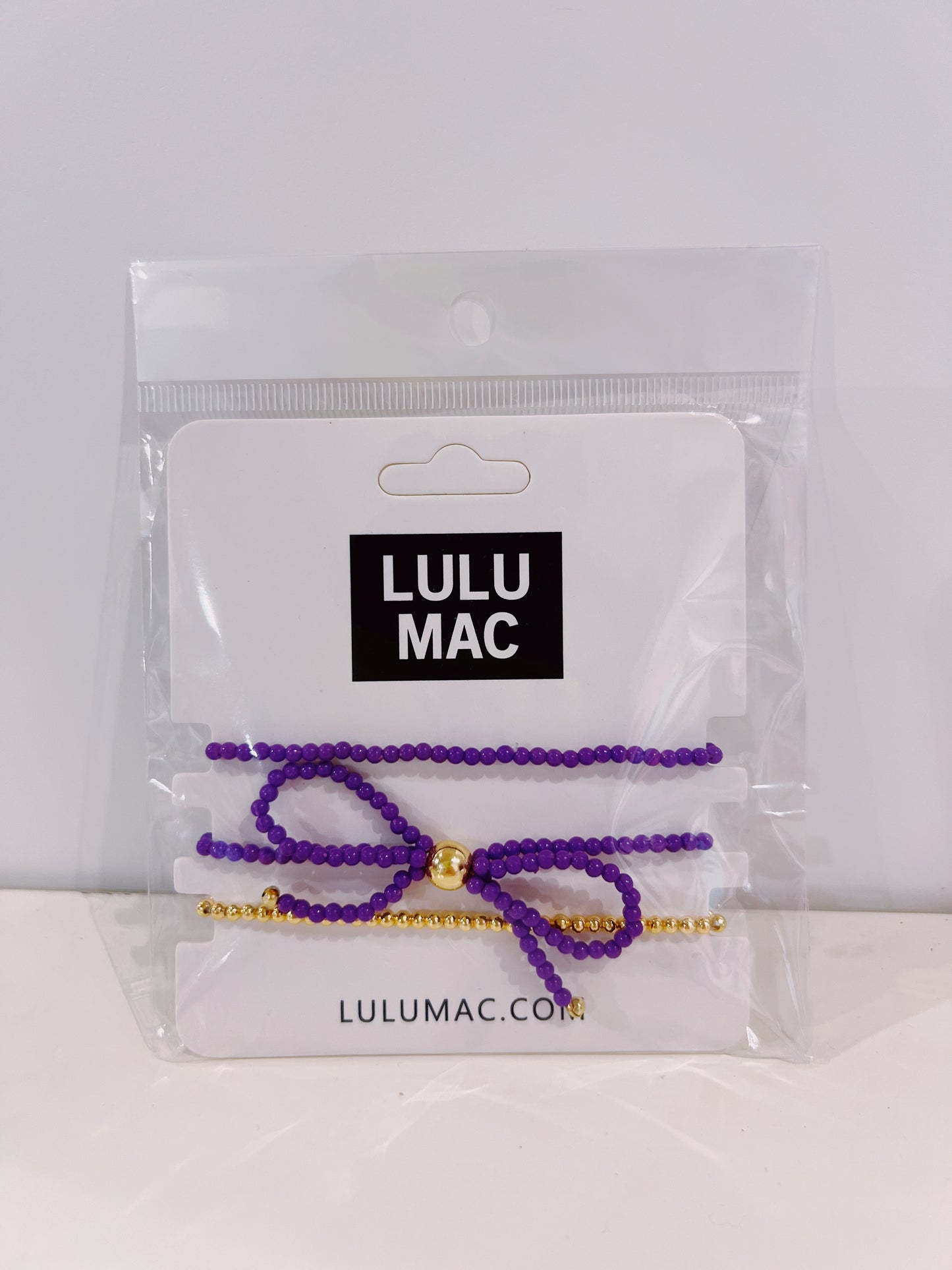 Bow Bracelet Stack- Purple