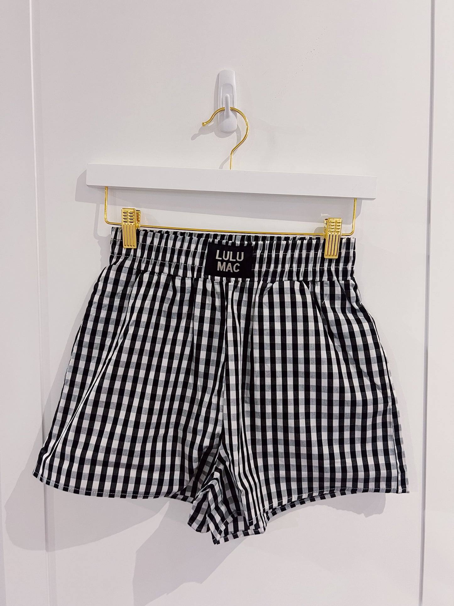 LuLu Mac Black Gingham Boxer Short