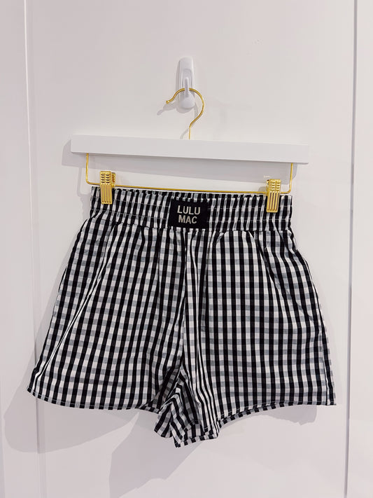 LuLu Mac Black Gingham Boxer Short