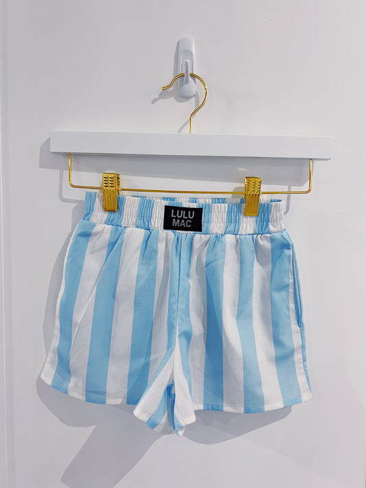 LuLu Mac Light Blue Stripe Shorts