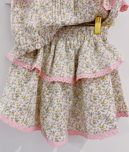 Cream Ditsy Parker Skort