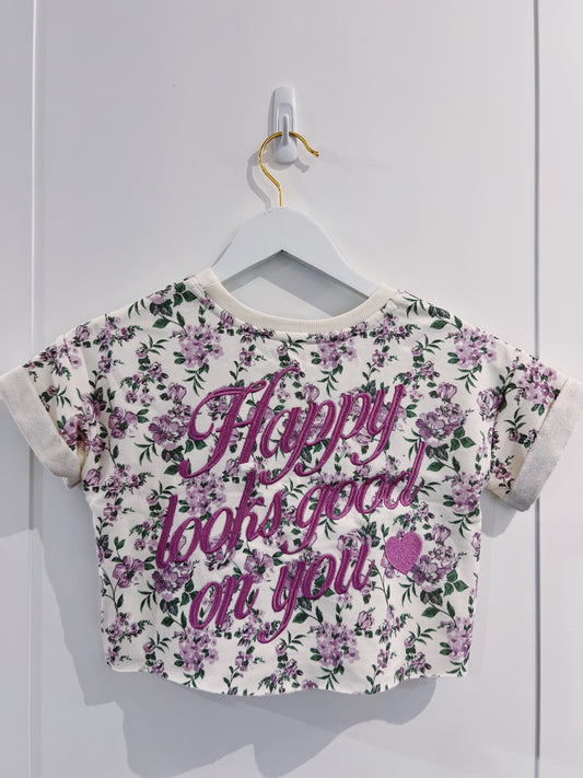 PF Floral Print Embroidered Top