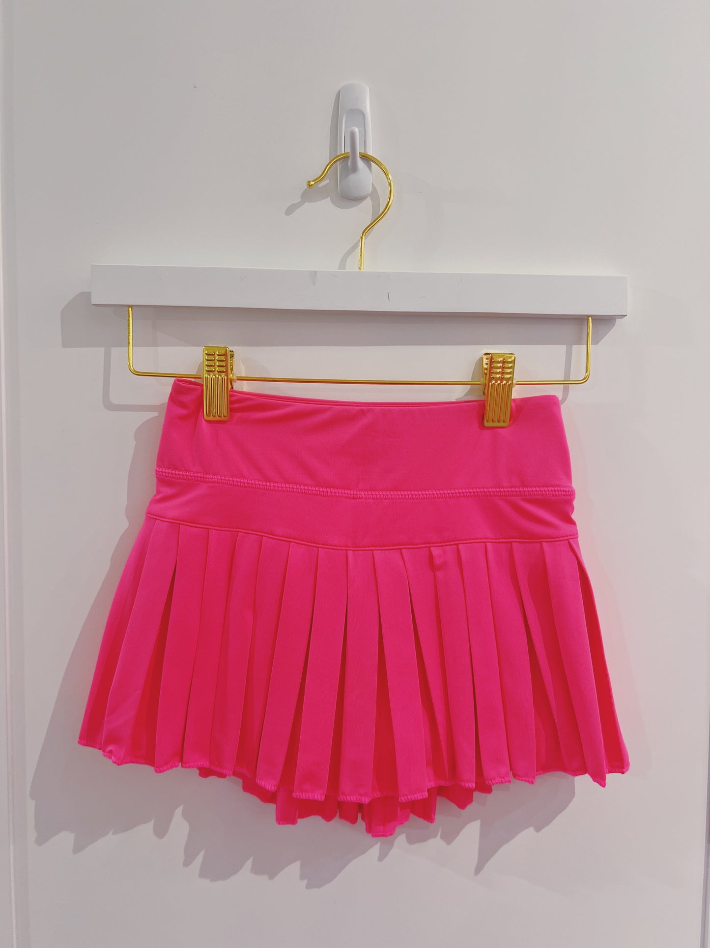 Neon Pink Mini Pleated Skort