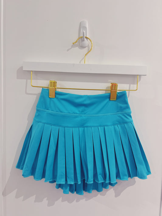 Turquoise Mini Pleated Skort