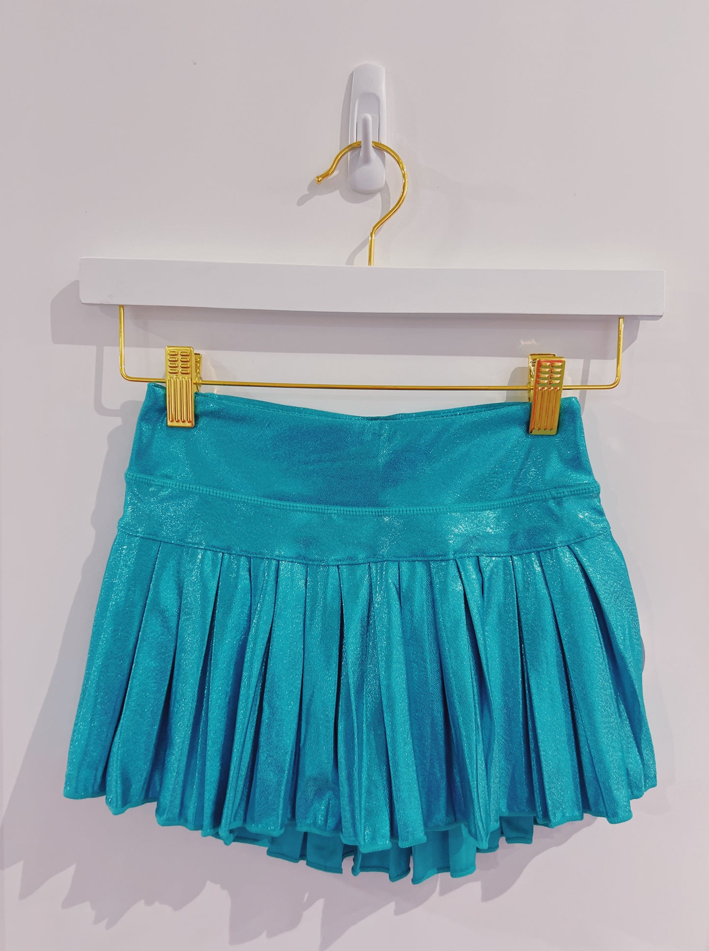 Turquoise Shimmer Mini Pleated Skort