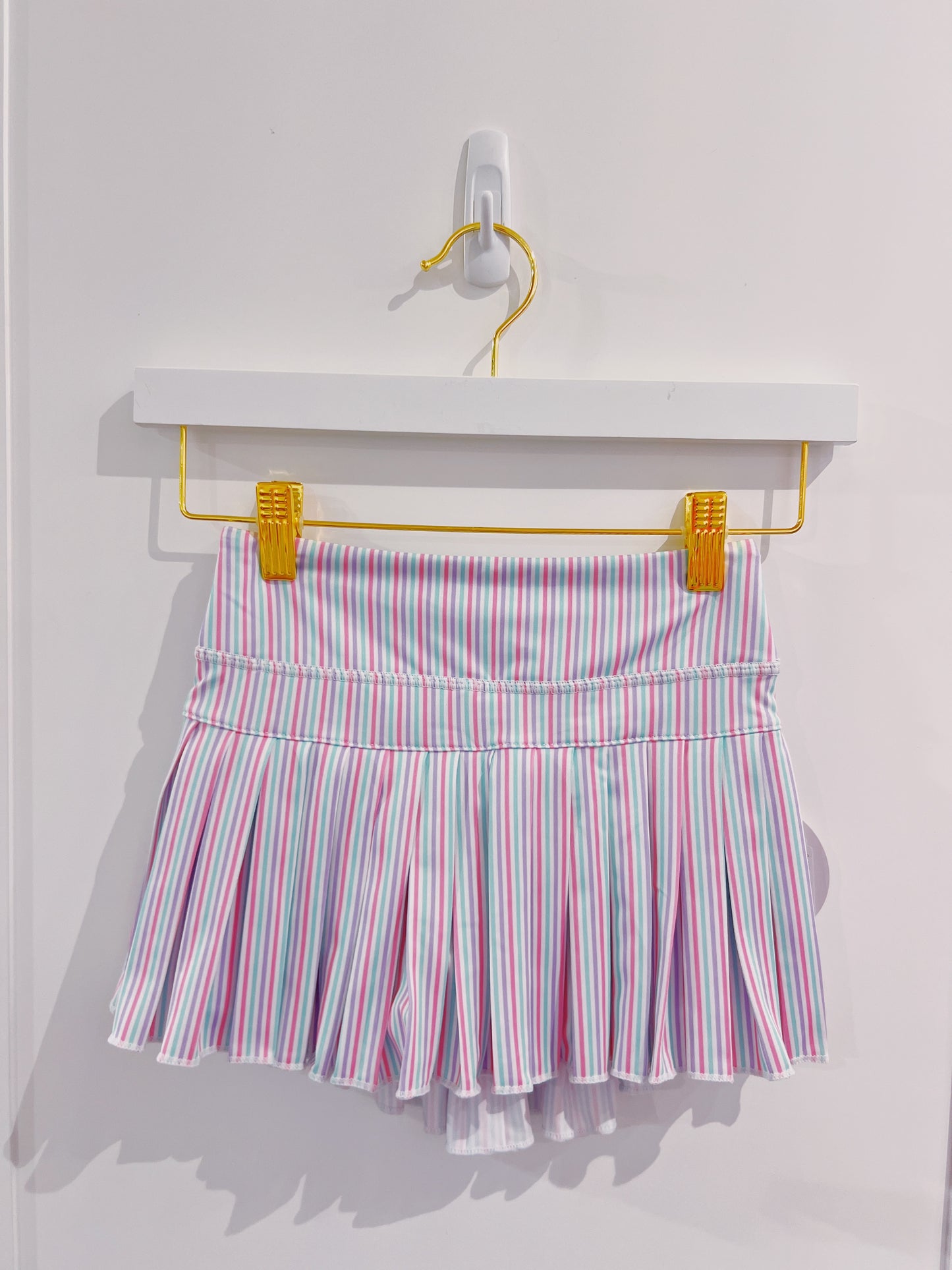 Pastel Stripes Mini Pleated Skort