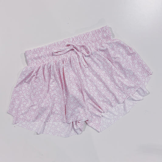 Suzette Tween Pink Ditsy Daisy Fly Away Short