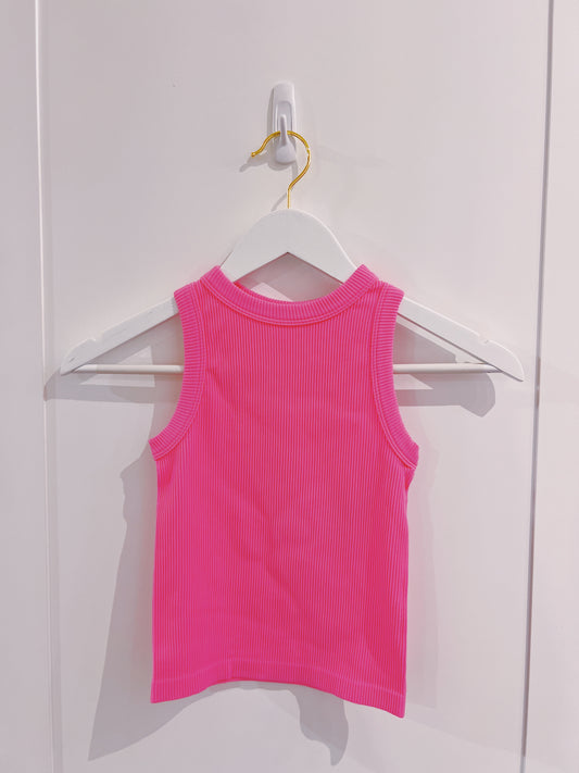 Suzette Tween Bubblegum High Neck Ribbed Seamless Tank