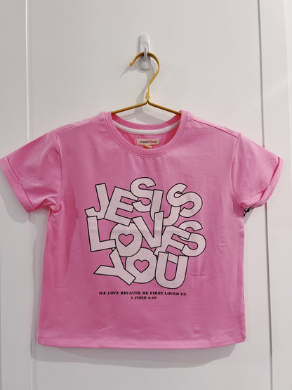 Paper Flower Bon Bon Jesus Loves You Tee