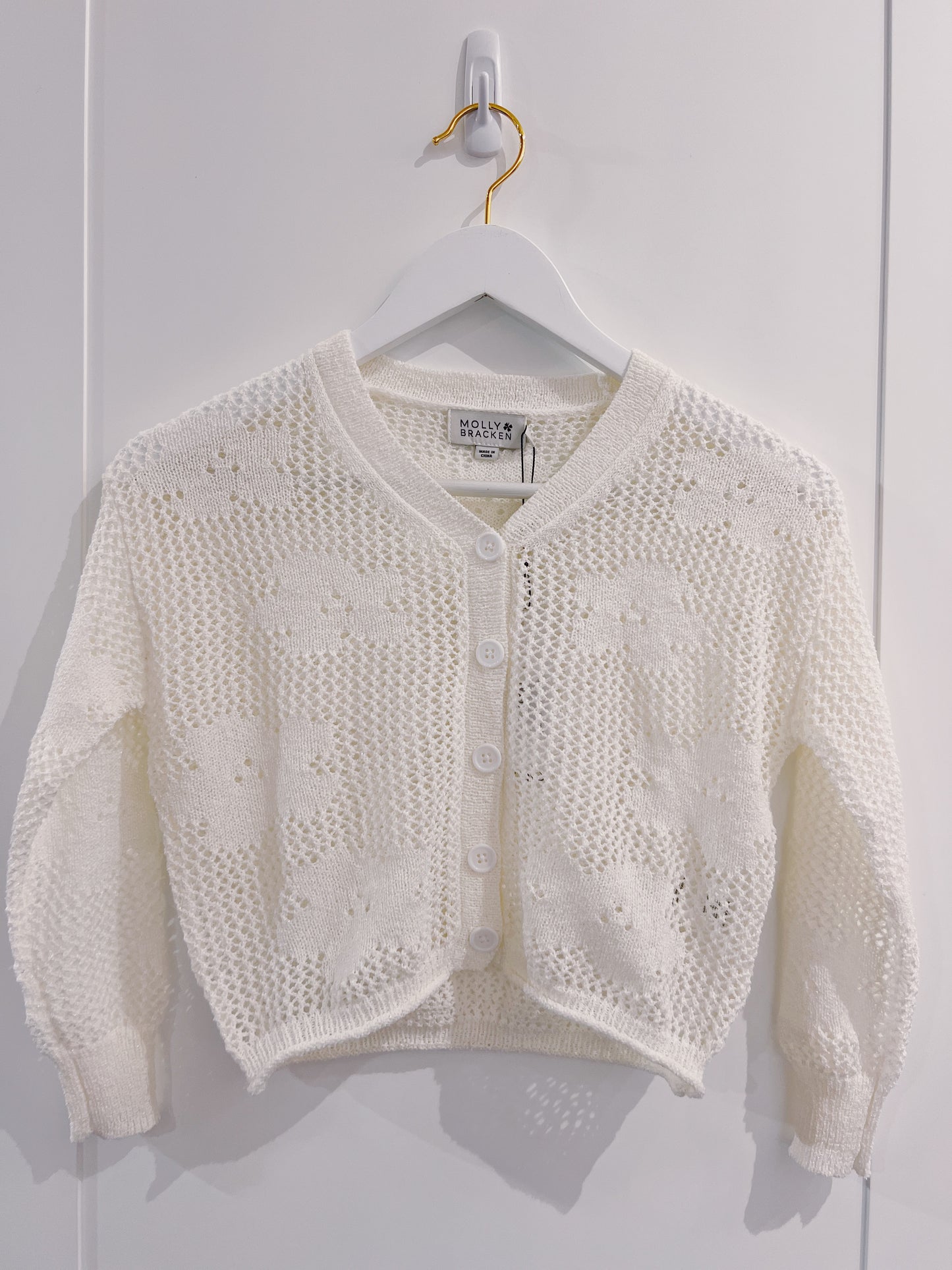 Molly Bracken White Knit Sweater