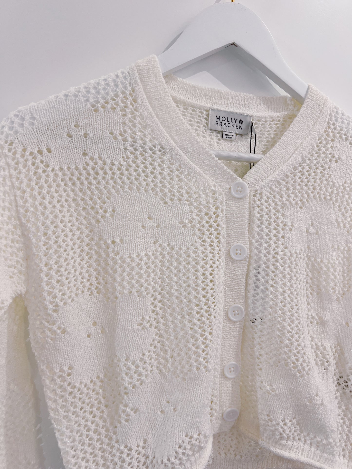 Molly Bracken White Knit Sweater