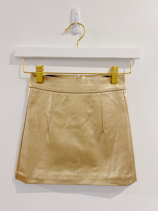 Tween Style Gold Mini Skirt