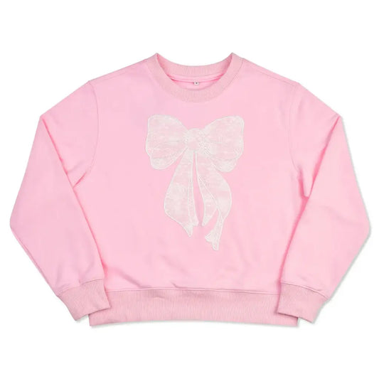 Iscream Pink Lace Bow Sweatshirt
