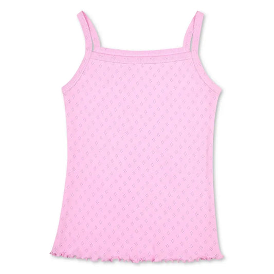 Iscream Pink Pointelle Tank Short Set