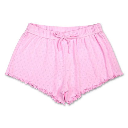 Iscream Pink Pointelle Tank Short Set